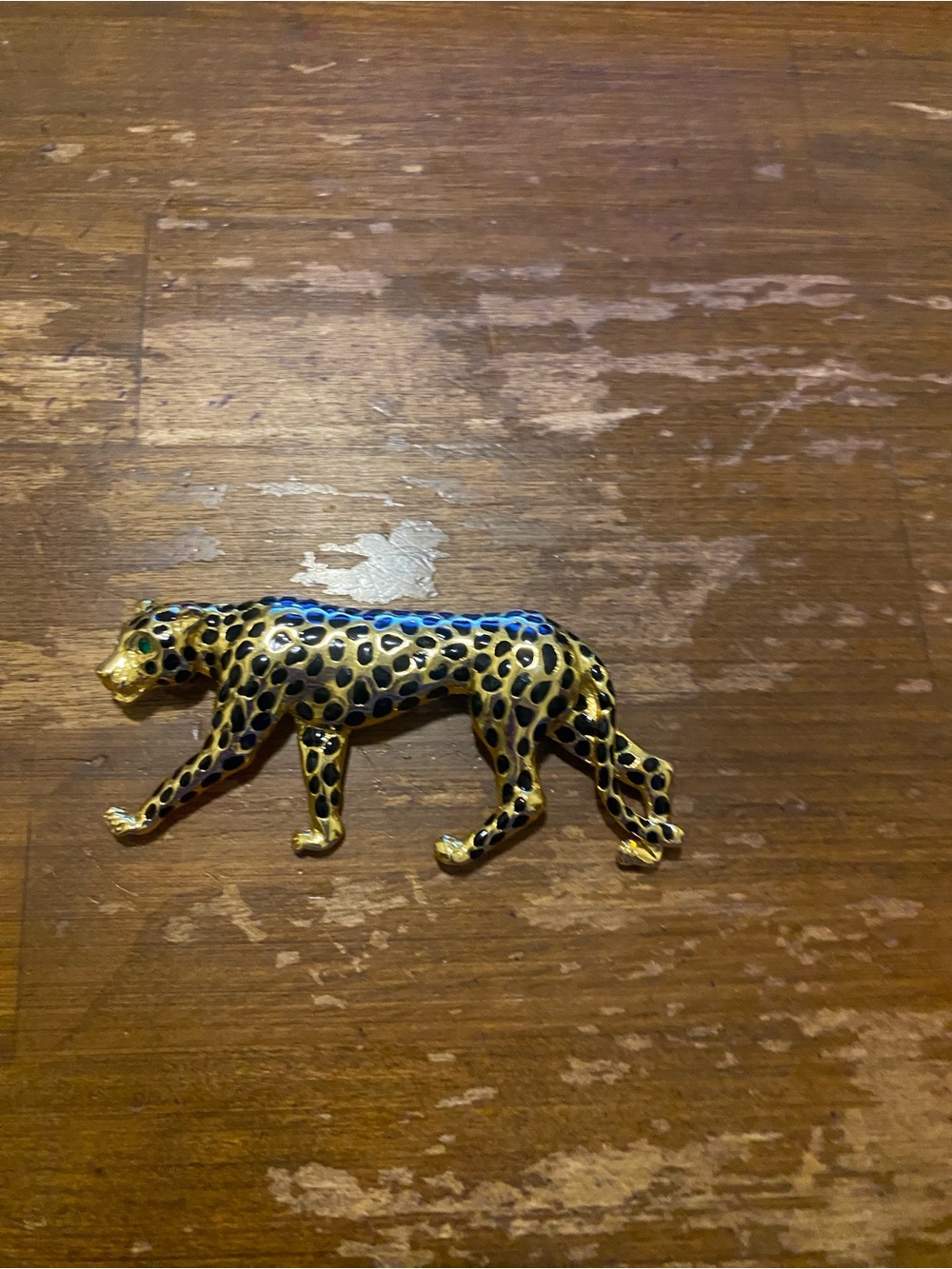 Gold and Black Leopard brooch